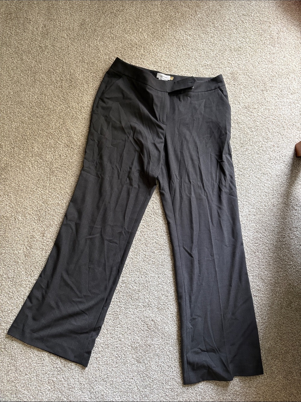 Calvin Klein - Charcoal colored Wide-Leg Dress Pants, size 12 classic fit